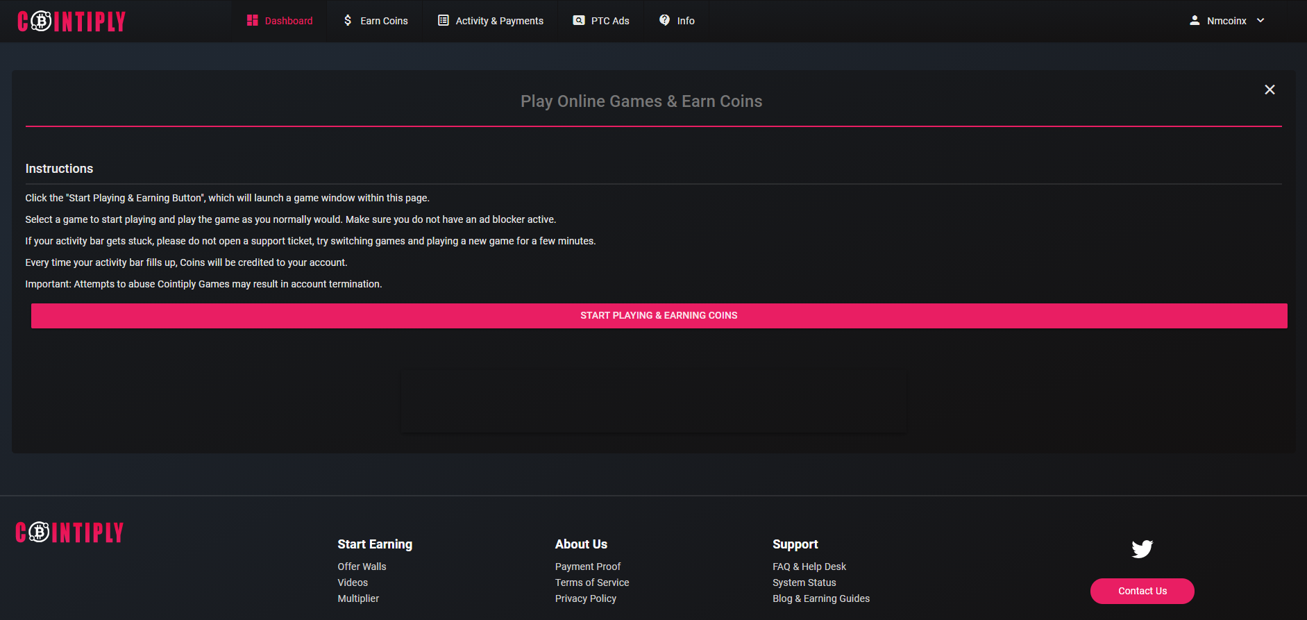 Platform screenshot