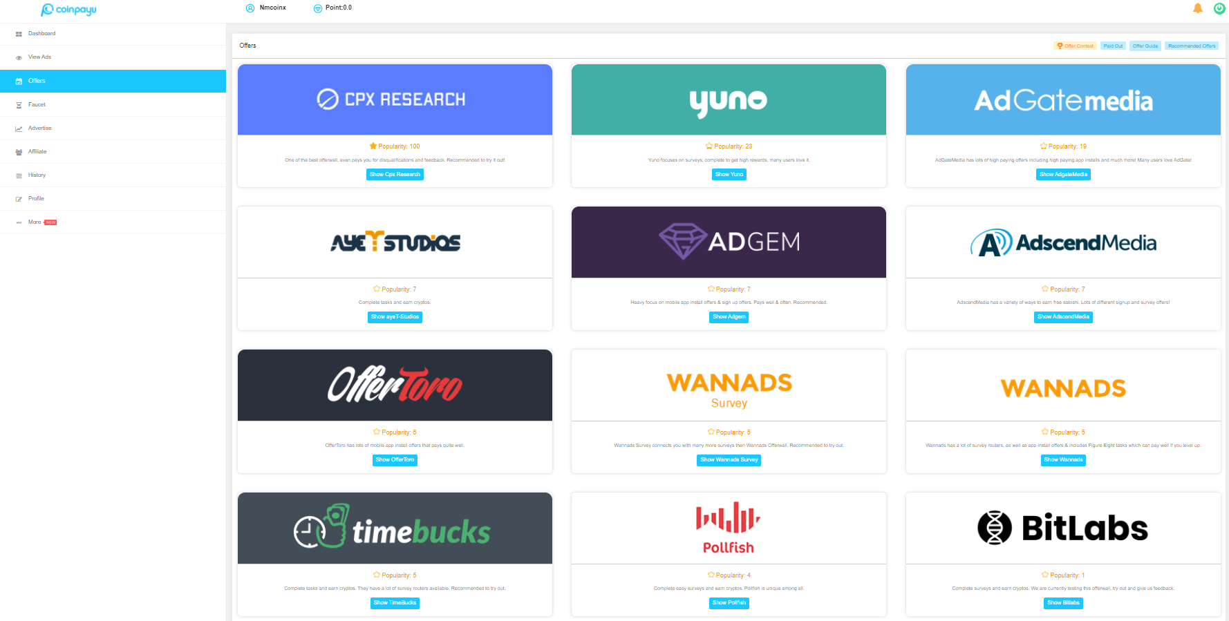 Platform screenshot