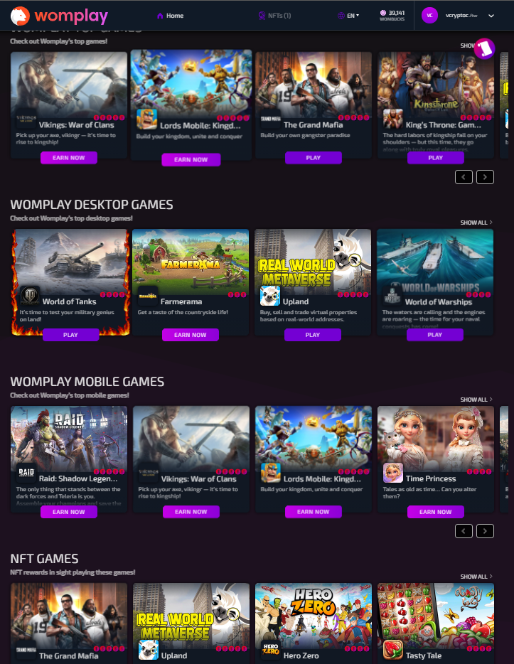 Platform screenshot