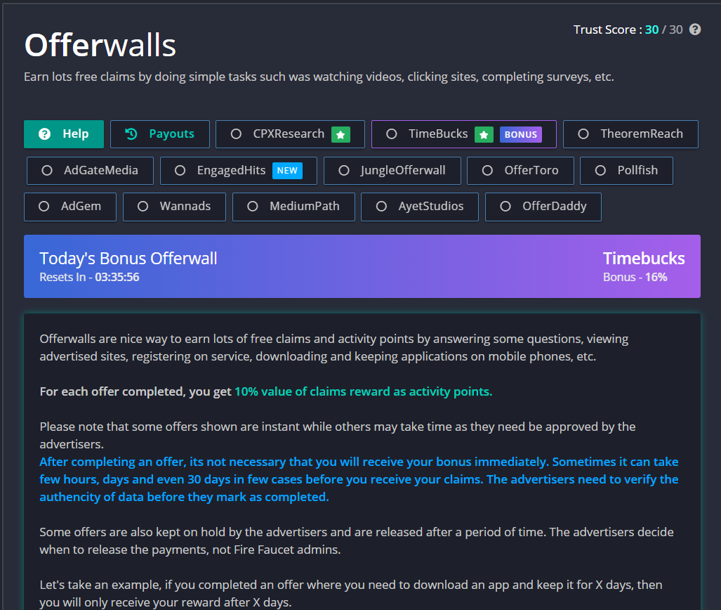 Platform screenshot