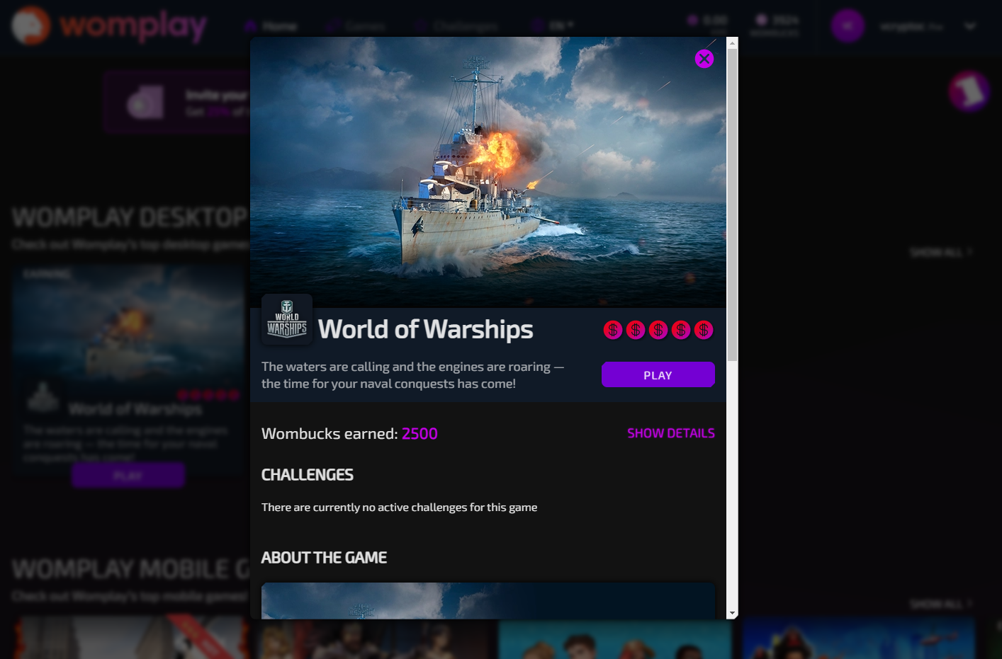 Platform screenshot